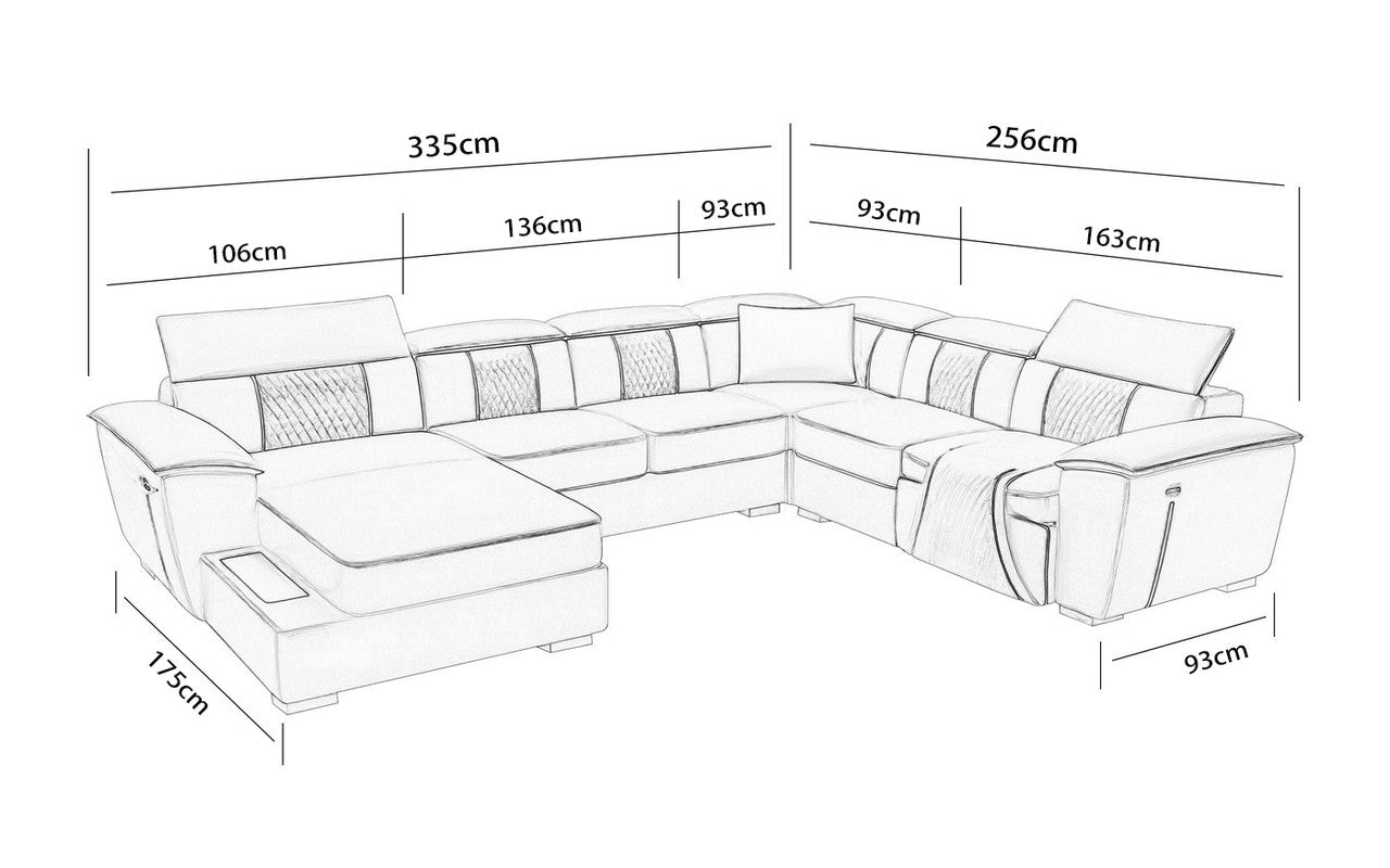 ODESSA 3R + 1R CHAISE LOUNGE SUITE( MODEL-G8048C) IN TOP GRAIN + PVC - ASSORTED COLOURS