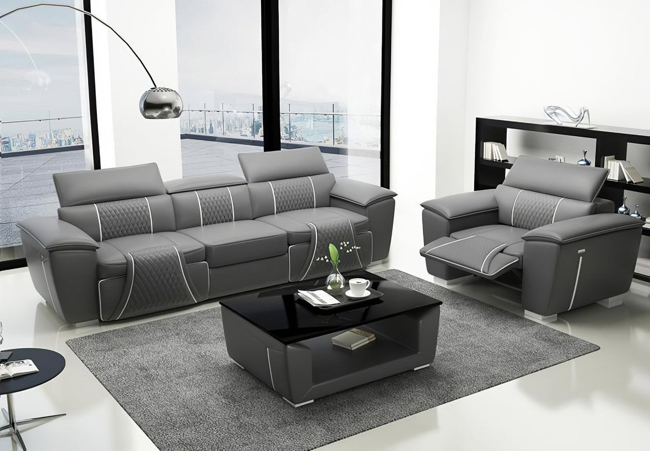 ODESSA 3R + 2R + 1R LOUNGE SUITE( MODEL-G8048D) IN TOP GRAIN LEATHER + PVC - ASSORTED COLOURS