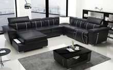 ODESSA 3R + 1R CHAISE LOUNGE SUITE( MODEL-G8048C) IN TOP GRAIN + PVC - ASSORTED COLOURS