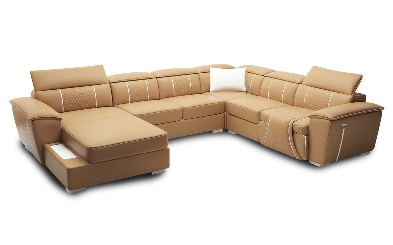 ODESSA 3R + 1R CHAISE LOUNGE SUITE( MODEL-G8048C) IN TOP GRAIN + PVC - ASSORTED COLOURS