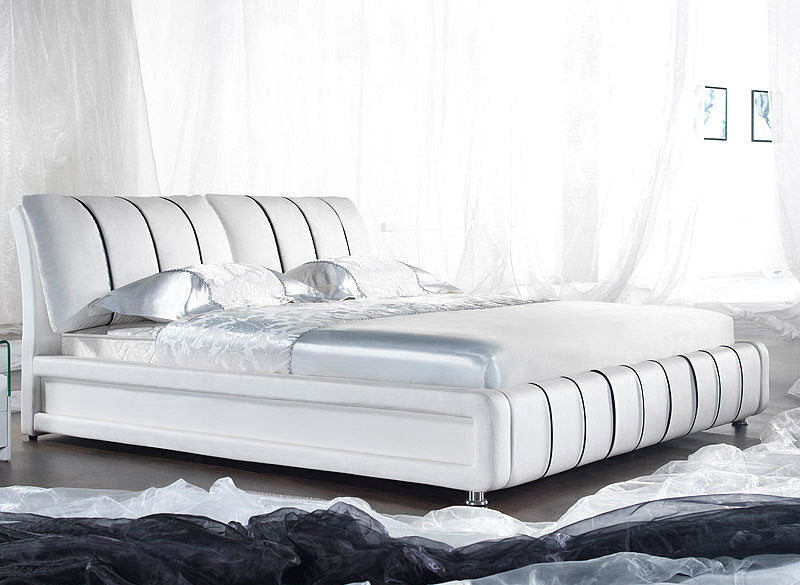 QUEEN VICENZIA (G855#) LEATHERETTE BED - ASSORTED COLOURS AVAILABLE