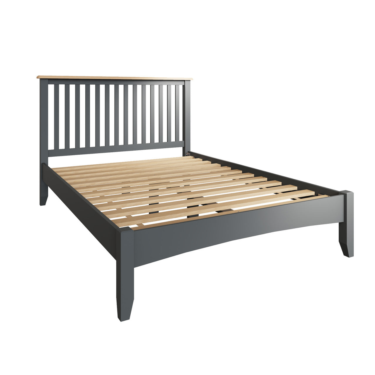 QUEEN EMMETT BED (GA-50-G) - 1100(H) x 2140(W) x 1660(D) - GREY / LIGHT OAK (2 TONE)