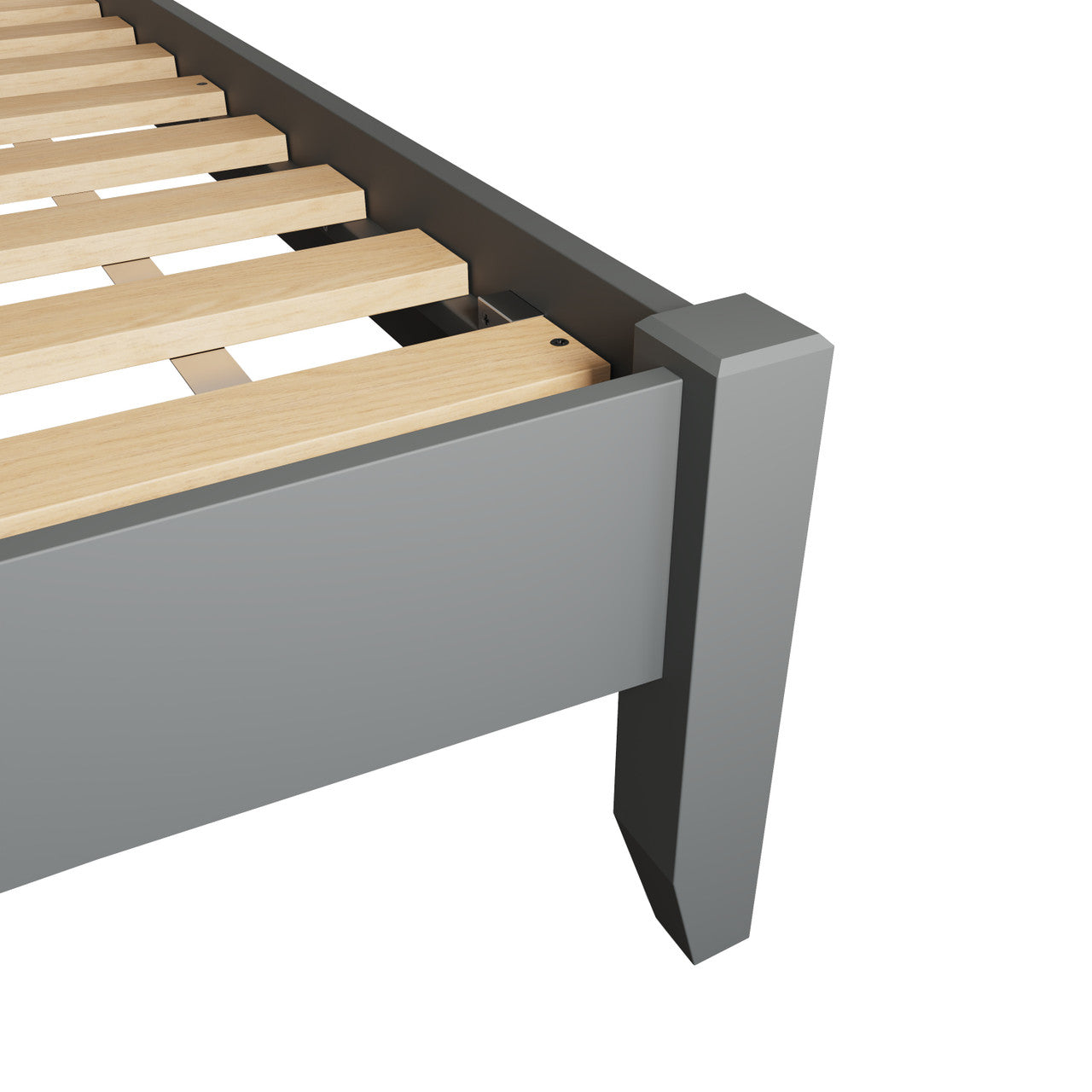 QUEEN EMMETT BED (GA-50-G) - 1100(H) x 2140(W) x 1660(D) - GREY / LIGHT OAK (2 TONE)