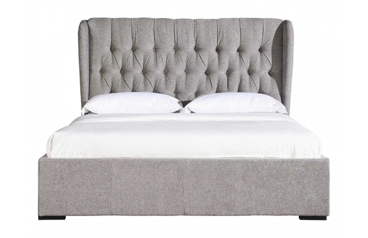 QUEEN GIOVANNI FABRIC BED - DARK GREY