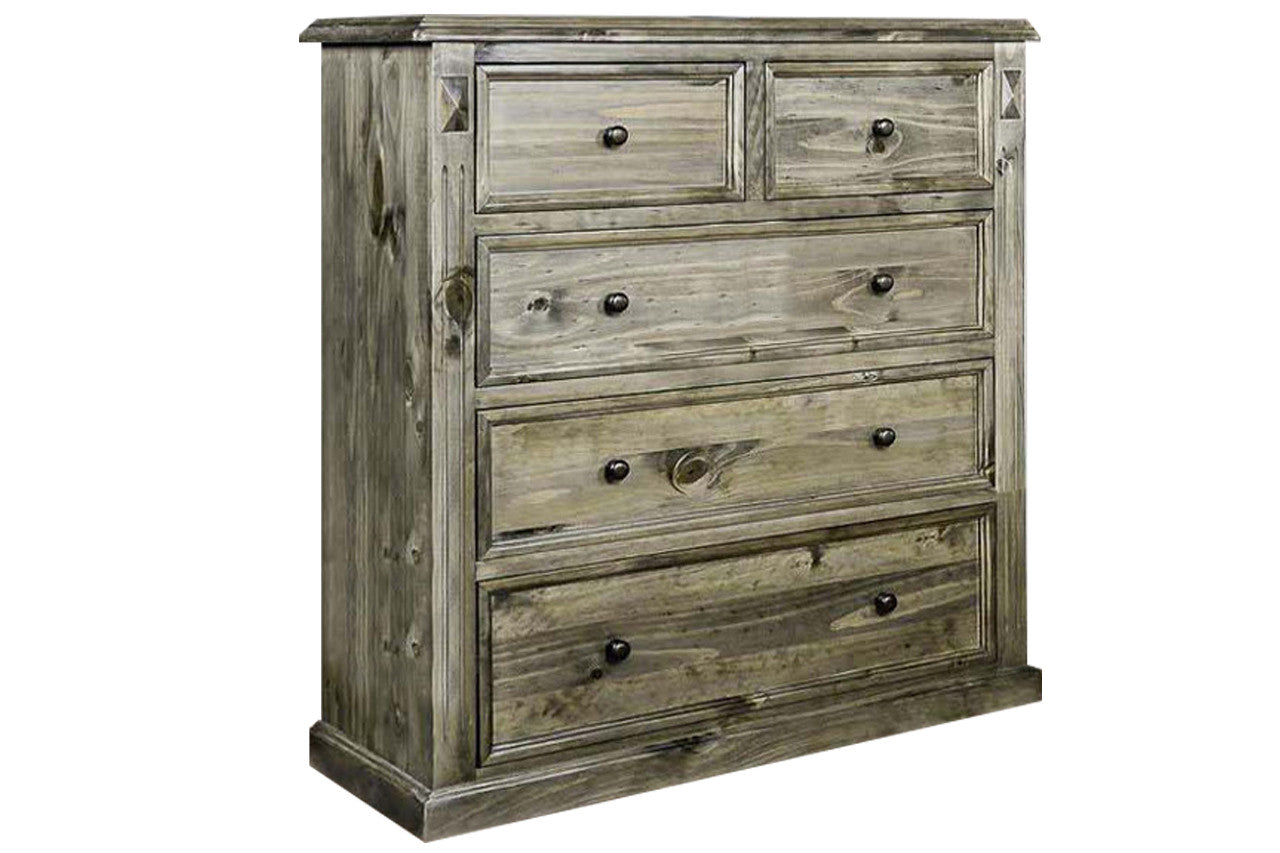 LEGIONS 5 DRAWER TALLBOY - GREYWASH