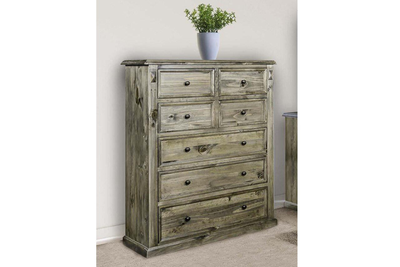 LEGIONS QUEEN OR DOUBLE 4 PIECE (TALLBOY) BEDROOM SUITE - GREYWASH