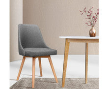 BRIELLE (SET OF 2) FABRC DINING CHAIR - GREY