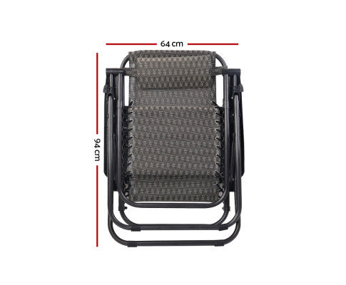 LIBRA (SET OF 2) OUTDOOR ADJUSTABLE RECLINER LOUNGE - GREY