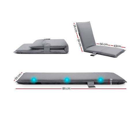 KENDRA INDOOR/ OUTDOOR ADJUSTABLE LOUNGE SOFA BED - GREY