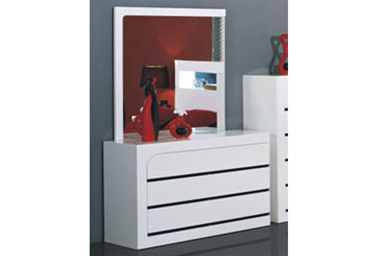 CASTRO 3 DRAWER DRESSING TABLE - 1750(H) x 1200(W) x 450(D) - GLOSS WHITE