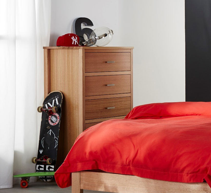 SCHOLASTIC (AUSSIE MADE) NARROWBOY WITH 6 DRAWERS (3+3) - TASSIE OAK COMBINATION - ASSORTED STAINED COLOURS