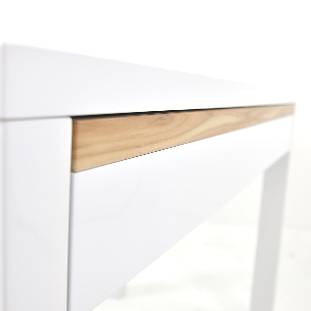 GEORGIA 2 DRAWER WORK DESK - GLOSS WHITE / CYPRESS