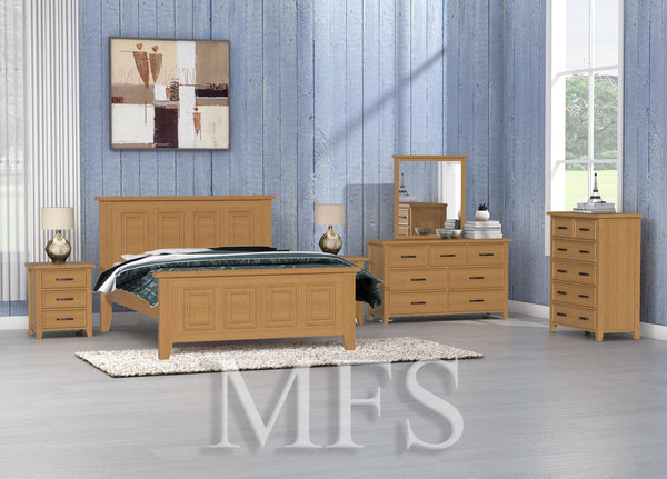 DOUBLE SYDNEYSIDE (AUSSIE MADE) TIMBER BED - TASSIE OAK COMBINATION - ASSORTED COLOURS