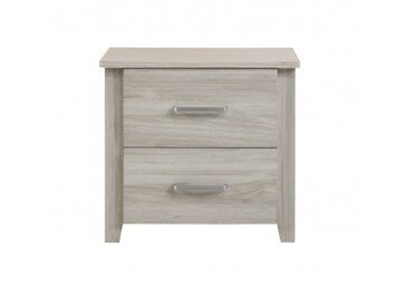HILTON 2 DRAWER BEDSIDE TABLE - WHITE WASHED