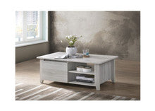 HILTON COFFEE TABLE OPEN DRAWER - WHITE WASH