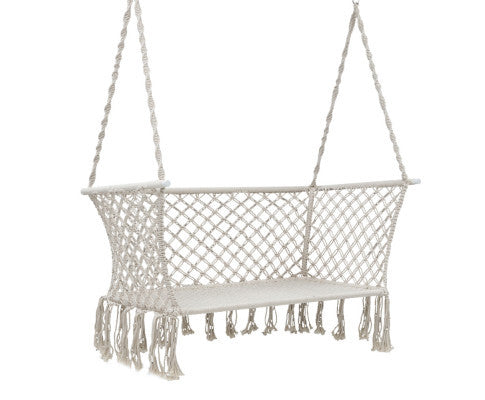 MADELYN INDOOR/ OUTDOOR 2 SEATER HAMMOCK CHAIR - CREAM