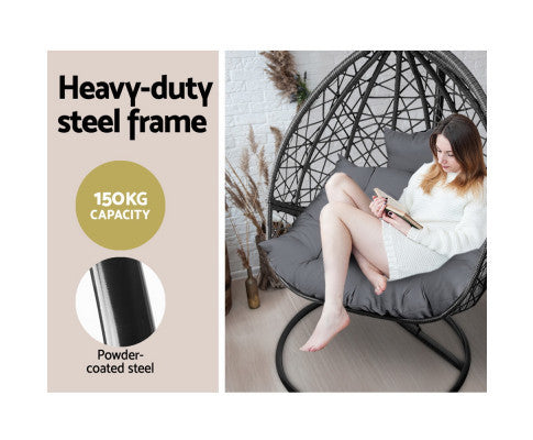 STARLING OUTDOOR HANGING SWING CHAIR - BLACK