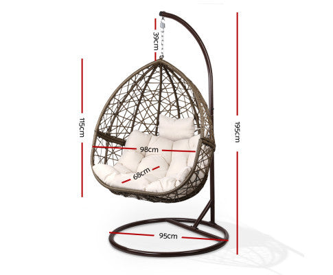 STARLING OUTDOOR HANGING SWING CHAIR - BROWN