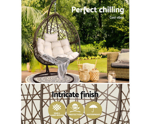 STARLING OUTDOOR HANGING SWING CHAIR - BROWN