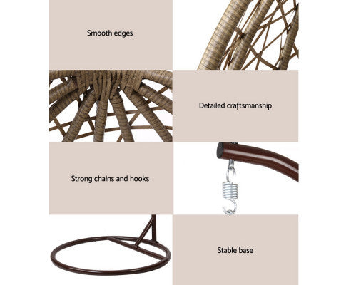 STARLING OUTDOOR HANGING SWING CHAIR - BROWN