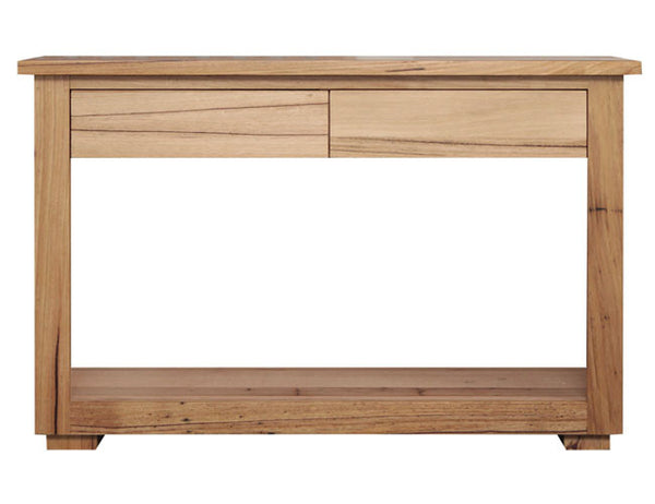 HUNTER 2 DRAWER HALL / CONSOLE TABLE - 845(H) x 1200(W) x 400(D) - CLEAR FINISH