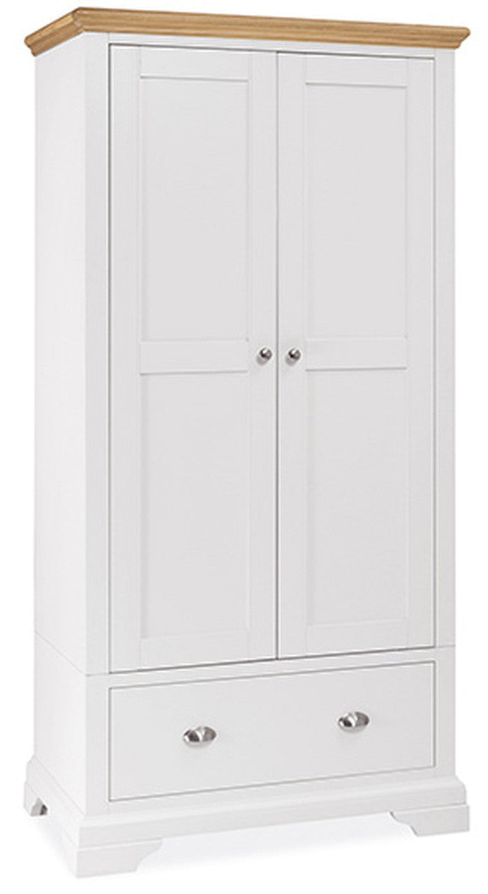 EXCLUSIVE COLLECTION: DOUBLE OR QUEEN HAMPSTEAD 6 PIECE (THE LOT) BEDROOM SUITE + STOOL - OAK & WHITE FINISH - FREE SHIPPING