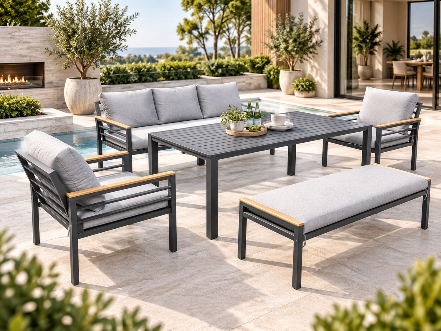 Havana 5-Piece Outdoor Aluminium Lounge Setting – Modern Patio Furniture