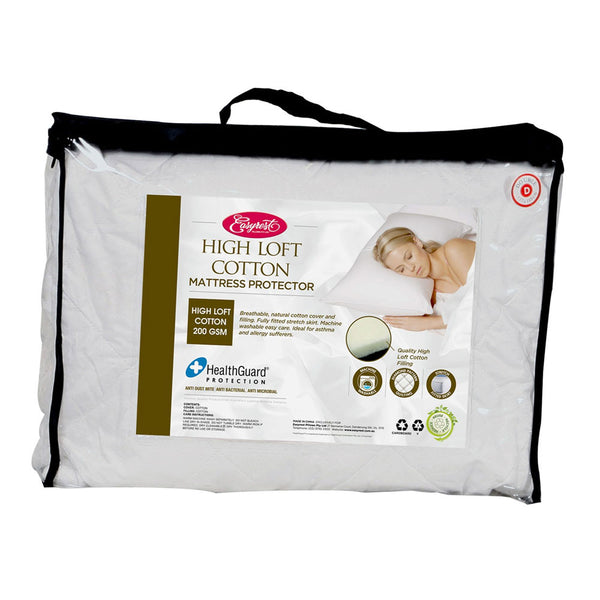KING SINGLE EASYREST LUXURY HIGH LOFT COTTON FULLY FITTED MATTRESS PROTECTOR