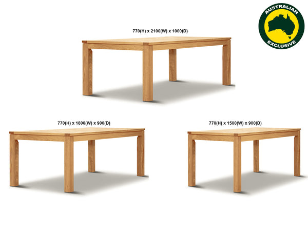 HIGHLAND (AUSSIE MADE) DINING TABLE COLLECTION - ASSORTED STAINED COLOURS