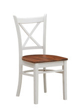 HOBART CROSSBACK DINING CHAIR WITH TIMBER SEAT - BURNISH OAK / WHITE