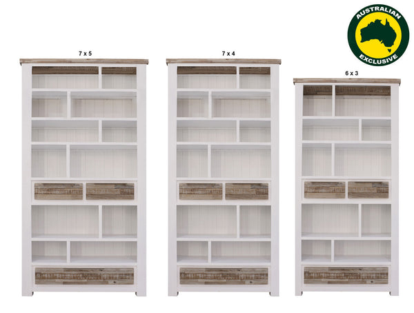 HOMESTEAD (AUSSIE MADE) HIGHLINE BOOKCASE WITH 3 DRAWERS COLLECTION - ASSORTED PAINTED / STAINED COLOURS
