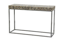 IBERIA DRIFTWOOD AND STAINLESS STEEL CONSOLE TABLE - 790(H) X 1200(W) X 390(D) - NATURAL/SILVER