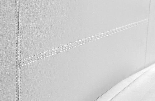 QUEEN PAIGE LEATHER BED FRAME - WHITE
