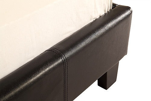 SINGLE MADRID LEATHERETTE BED FRAME - BLACK