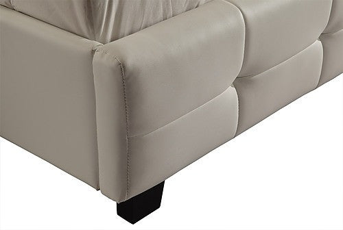 QUEEN CHARLOTTE LEATHER DELUXE BED FRAME - WHITE