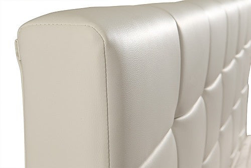 DOUBLE ALNAIR DELUXE LEATHERETTE BED FRAME - WHITE