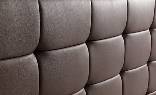 DOUBLE THORFINN LEATHER DELUXE BED FRAME - BROWN