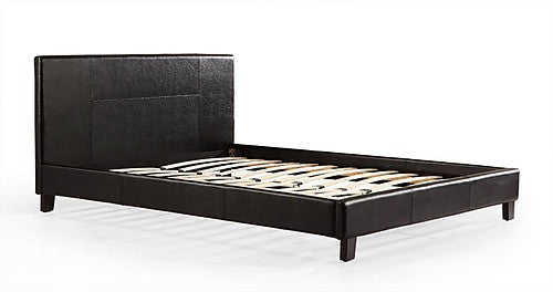 DOUBLE MAINE LEATHERETTE BED FRAME - BLACK