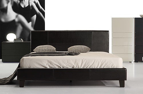 DOUBLE MAINE LEATHERETTE BED FRAME - BLACK