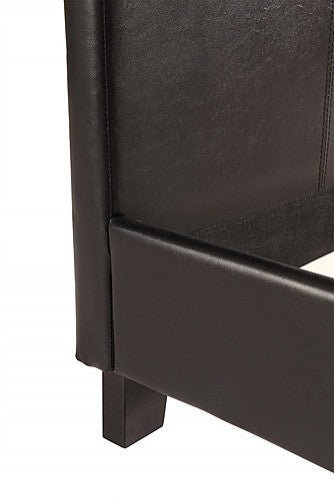 QUEEN ACHIRD LEATHER BED - BLACK