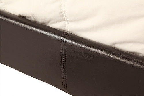 QUEEN ELANOR LEATHER BED FRAME - BROWN