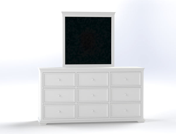 GAINESVILLE 9 DRAWER DRESSING TABLE WITH MIRROR - ASSORTED COLOURS
