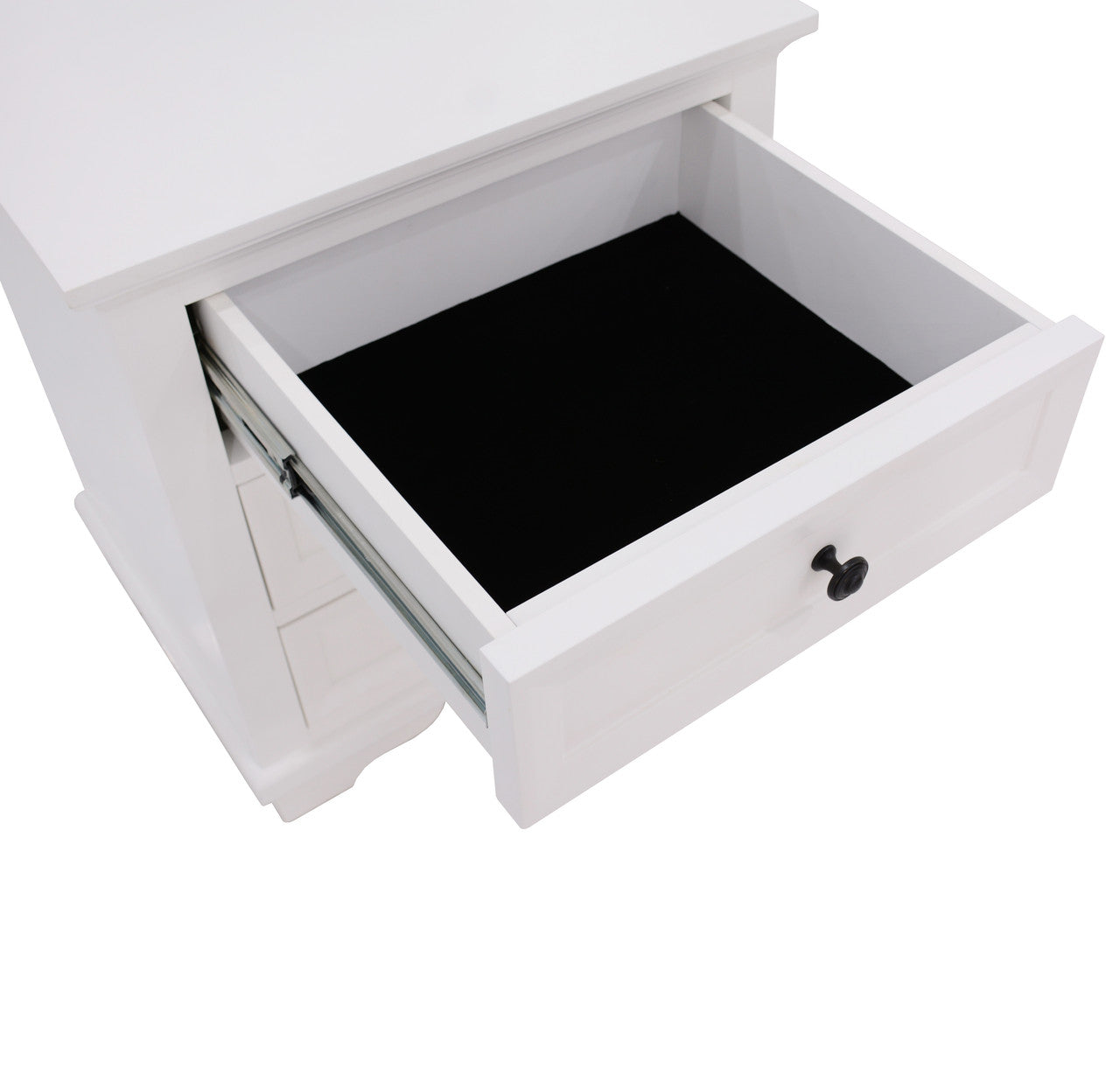 CHANELLE KING 3 PIECE BED PANEL BEDSIDE BEDROOM SUITE - (22-9-5-14-14-1) - WHITE