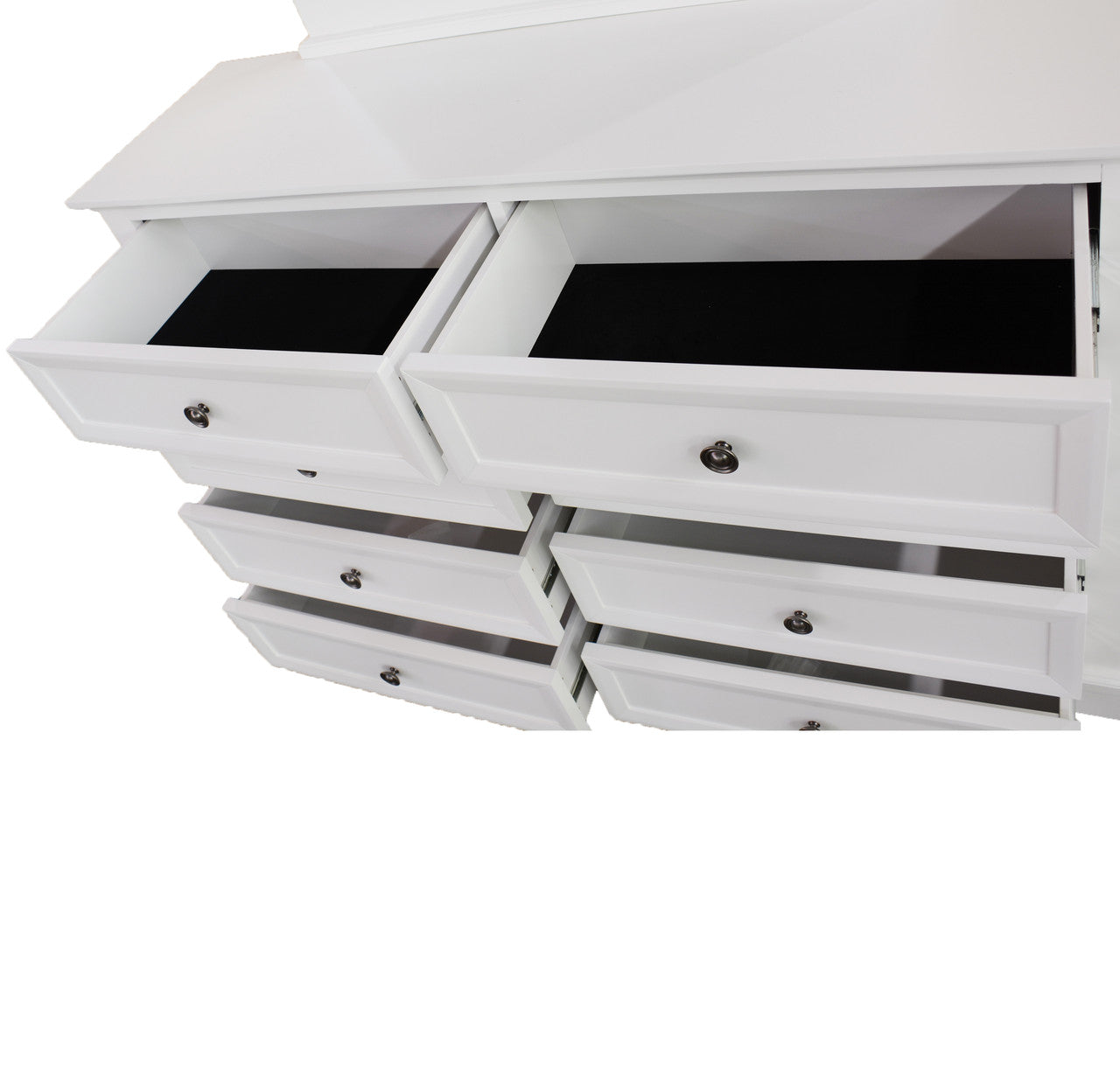 QUEEN AUSTIN 5 PIECE (DRESSER) BEDROOM SUITE - WHITE