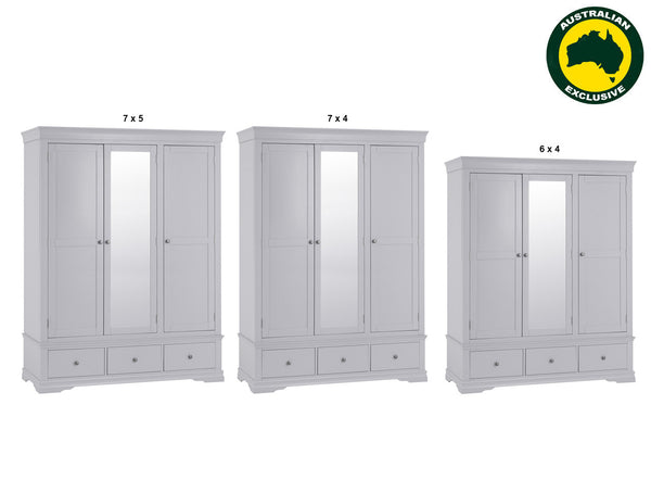 INVIGORATE (AUSSIE MADE) 3 DOOR / 3 DRAWER WARDROBE COLLECTION - ASSORTED PAINTED COLOURS