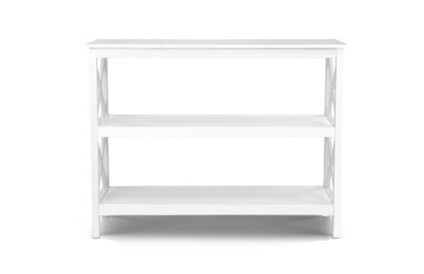 JARINE CONSOLE / HALL TABLE WITH SHELVES - 1000(W) - WHITE