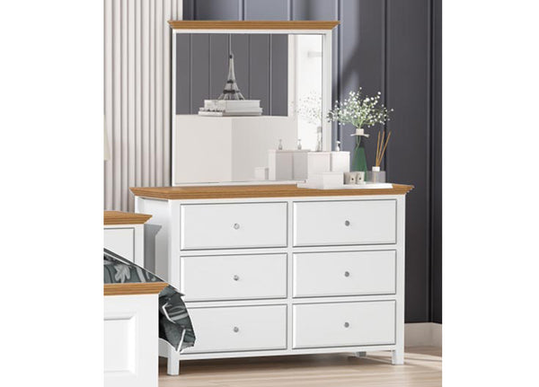 JASPER (AUSSIE MADE) DRESSING TABLE WITH MIRROR - TWO TONE - ASSORTED PAINTED COLOURS