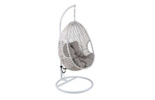 JIMMY SWING POD CHAIR WITH CUSHION - WHITE/LIGHT GREY OR GREY/DARK GREY