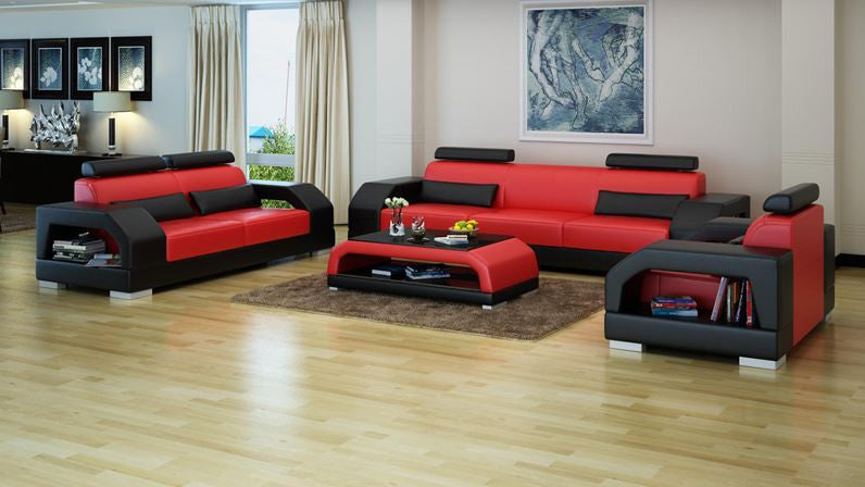 ROLDERMO (G8001D) 3 SEATER + 2 SEATER + 1 SEATER LOUNGE + COFFEE TABLE- CHOICE OF LEATHER AND ASSORTED COLOURS AVAILABLE