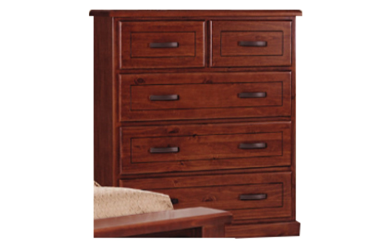MAICA 6 DRAWER LARGE TALLBOY - LIGHT MAHOGANY